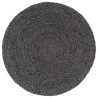 Napperons 4 pcs Gris foncé Plain 38 cm Rond Jute 549002549002