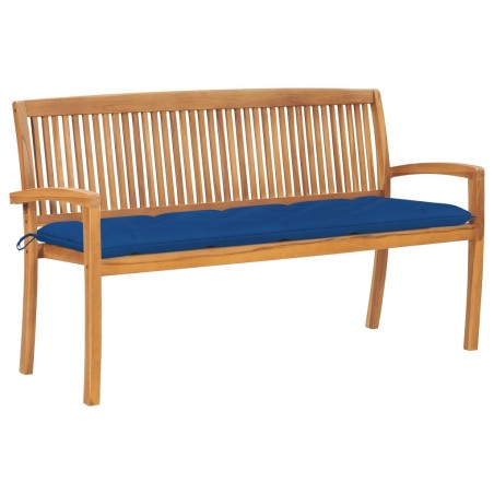 Banc de jardin empilable et coussin 159 cm Bois de teck massif 549018549018