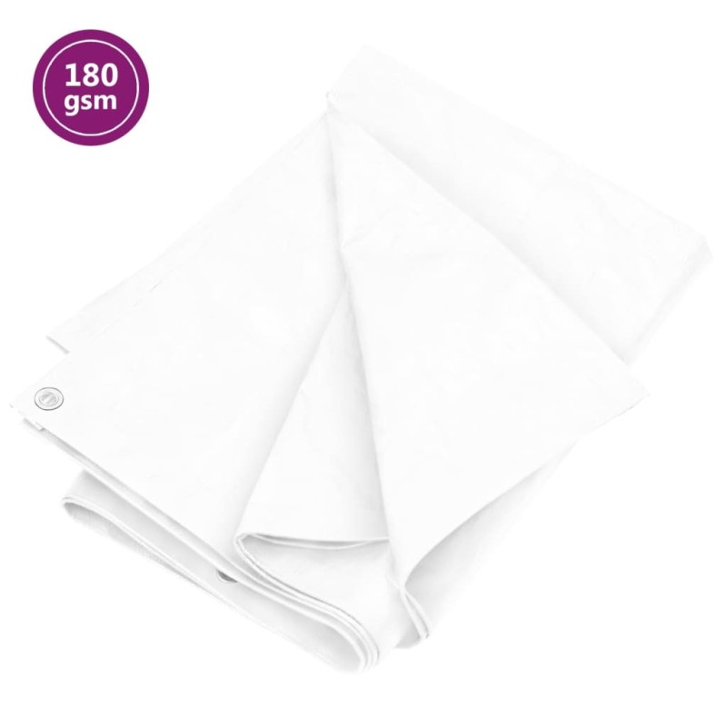 Bâche 180 g/m² 6x12 m Blanc PEHD 549027549027