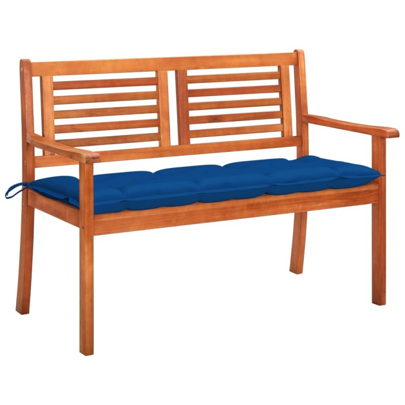 Banc de jardin 2 places avec coussin 120 cm Bois d'eucalyptus 549031549031