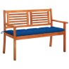 Banc de jardin 2 places avec coussin 120 cm Bois d'eucalyptus 549031549031