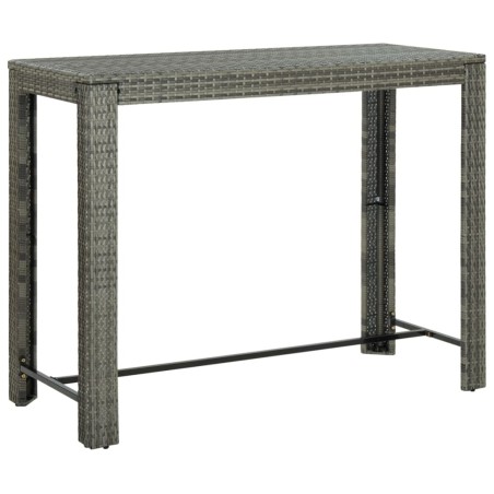 Table de bar de jardin Gris 140,5x60,5x110,5 cm Résine tressée 549034549034