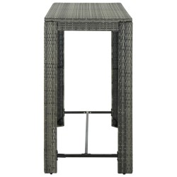 Table de bar de jardin Gris 140,5x60,5x110,5 cm Résine tressée 549034549034