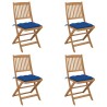 Chaises pliables de jardin lot de 4 avec coussins Bois d'acacia 549040549040