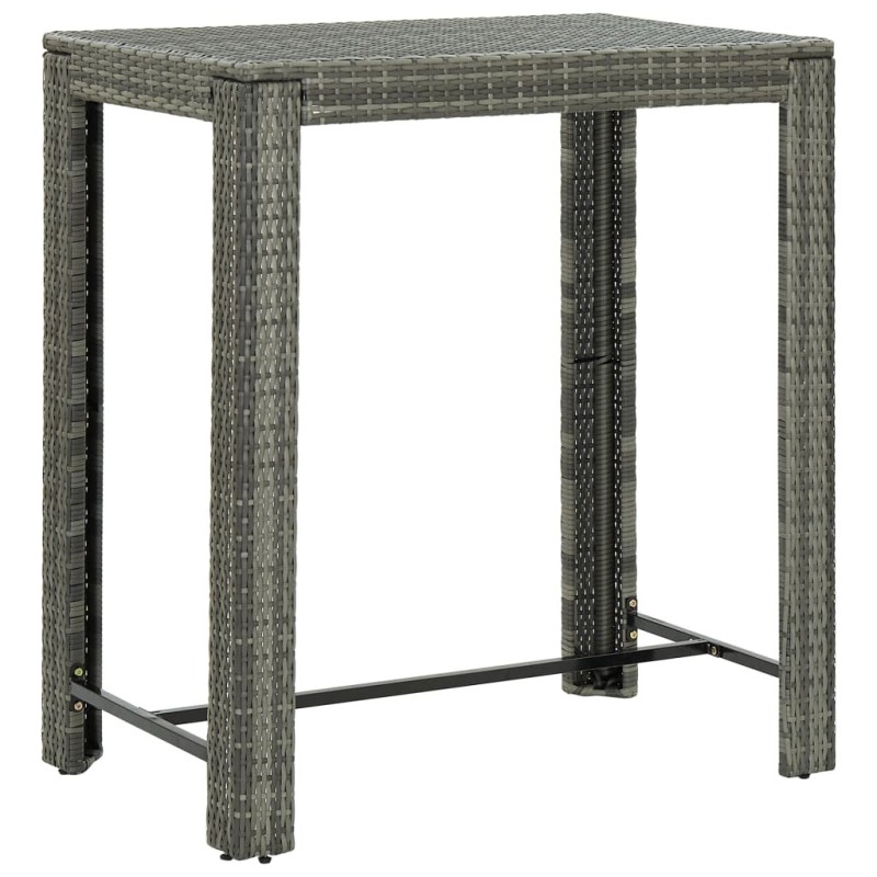 Table de bar de jardin Gris 100x60,5x110,5 cm Résine tressée 549043549043