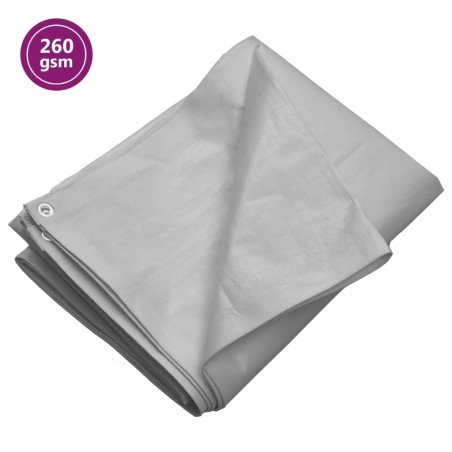 Bâche 260 g/m² 6x10 m Gris PEHD 549058549058