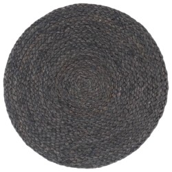 Napperons 6 pcs Gris foncé Plain 38 cm Rond Jute 549076549076