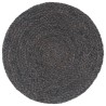 Napperons 6 pcs Gris foncé Plain 38 cm Rond Jute 549076549076