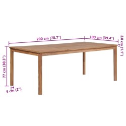 Table de jardin 200x100x77 cm Bois de teck solide 549082549082