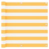 Écran de balcon Blanc et jaune 90x400 cm Tissu Oxford 549090549090