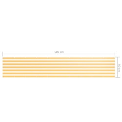 Écran de balcon Blanc et jaune 90x500 cm Tissu Oxford 549098549098