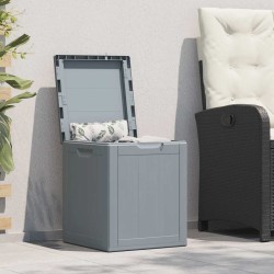 Boîte de rangement de jardin 90 L Gris PP aspect bois 549099549099