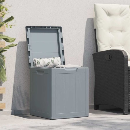 Boîte de rangement de jardin 90 L Gris PP aspect bois 549099549099