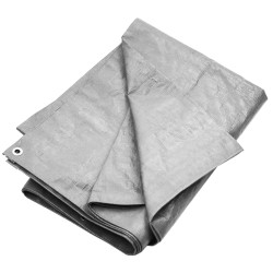 Bâche 180 g/m² 6x6 m Gris PEHD 549107549107