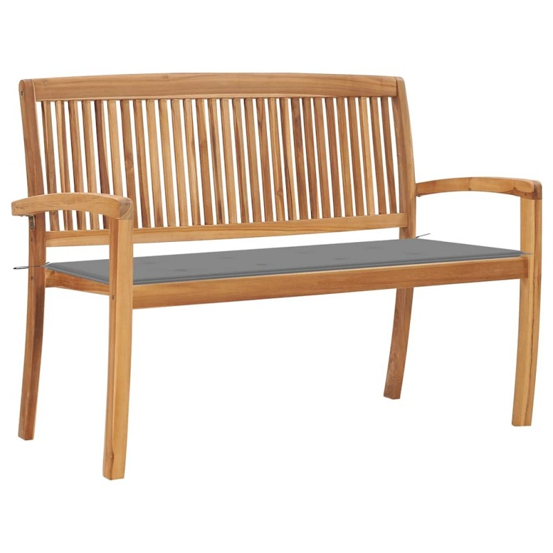 Banc de jardin empilable et coussin 128,5cm Bois de teck massif 549112549112