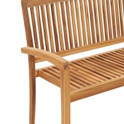 Banc de jardin empilable et coussin 128,5cm Bois de teck massif 549112549112