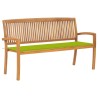 Banc de jardin empilable et coussin 159 cm Bois de teck massif 549113549113