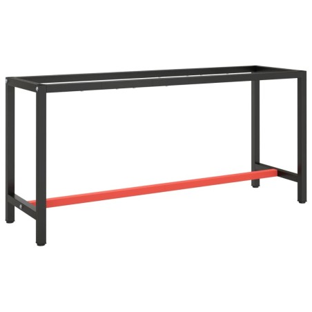 Cadre de banc de travail Noir et rouge mat 170x50x79 cm Métal 549119549119