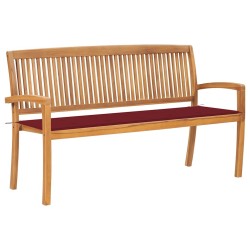 Banc de jardin empilable et coussin 159 cm Bois de teck massif 549120549120
