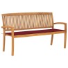 Banc de jardin empilable et coussin 159 cm Bois de teck massif 549120549120