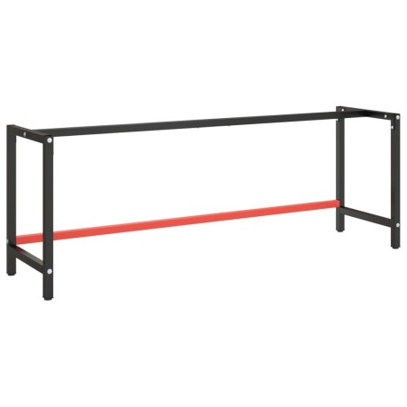Cadre de banc de travail Noir et rouge mat 220x57x79 cm Métal 549127549127