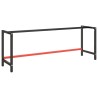 Cadre de banc de travail Noir et rouge mat 220x57x79 cm Métal 549127549127