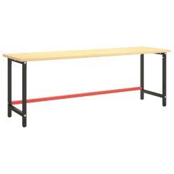 Cadre de banc de travail Noir et rouge mat 220x57x79 cm Métal 549127549127