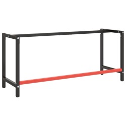 Cadre de banc de travail Noir et rouge mat 180x57x79 cm Métal 549128549128