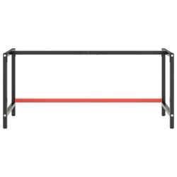 Cadre de banc de travail Noir et rouge mat 180x57x79 cm Métal 549128549128