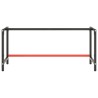 Cadre de banc de travail Noir et rouge mat 180x57x79 cm Métal 549128549128