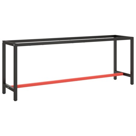 Cadre banc de travail Noir mat et rouge mat 210x50x79 cm Métal 549131549131