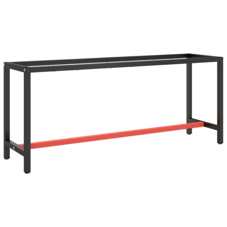 Cadre de banc de travail Noir et rouge mat 190x50x79 cm Métal 549132549132