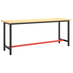 Cadre de banc de travail Noir et rouge mat 190x50x79 cm Métal 549132549132