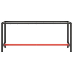 Cadre de banc de travail Noir et rouge mat 190x50x79 cm Métal 549132549132