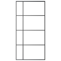 Porte coulissante Verre ESG et aluminium 102,5x205 cm Noir 549136549136