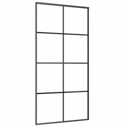 Porte coulissante Noir 102,5x205 cm Verre ESG et aluminium 549143549143