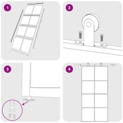Porte coulissante Noir 102,5x205 cm Verre ESG et aluminium 549143549143