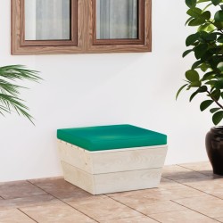 Repose-pied palette de jardin avec coussin Épicéa imprégné 549145549145