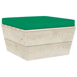 Repose-pied palette de jardin avec coussin Épicéa imprégné 549145549145