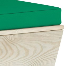 Repose-pied palette de jardin avec coussin Épicéa imprégné 549145549145