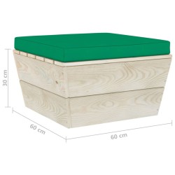 Repose-pied palette de jardin avec coussin Épicéa imprégné 549145549145