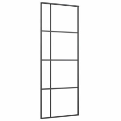 Porte coulissante Verre ESG dépoli et aluminium 76x205 cm Noir 549147549147