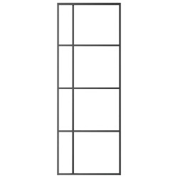 Porte coulissante Verre ESG dépoli et aluminium 76x205 cm Noir 549147549147