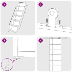 Porte coulissante Verre ESG dépoli et aluminium 76x205 cm Noir 549147549147