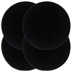 Napperons 4 pcs Noir Plain 38 cm Rond Coton  549153549153