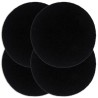 Napperons 4 pcs Noir Plain 38 cm Rond Coton  549153549153