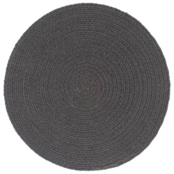 Napperons 4 pcs Gris foncé Plain 38 cm Rond Coton  549154549154
