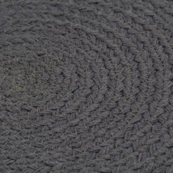 Napperons 4 pcs Gris foncé Plain 38 cm Rond Coton  549154549154