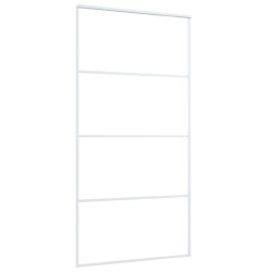 Porte coulissante Verre ESG et aluminium 102,5x205 cm Blanc 549159549159