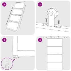 Porte coulissante Verre ESG et aluminium 102,5x205 cm Blanc 549159549159